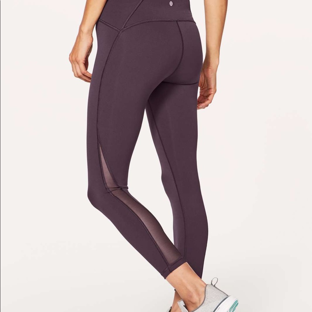 lululemon athletica Plum Purple Mesh-Insert Leggings